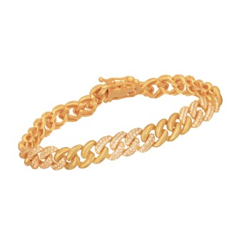 Ασημένιο επίχρυσο βραχιόλι Αλυσίδα Gourmet