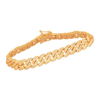 Ασημένιο επίχρυσο βραχιόλι Αλυσίδα Gourmet