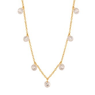 Ασημένιο κολιέ Αλυσίδα Μονόπετρα Briole