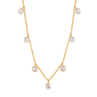 Ασημένιο κολιέ Αλυσίδα Μονόπετρα Briole