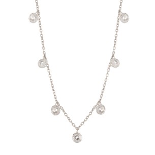 Ασημένιο κολιέ Αλυσίδα Μονόπετρα Briole