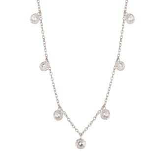 Ασημένιο κολιέ Αλυσίδα Μονόπετρα Briole