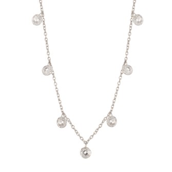 Ασημένιο κολιέ Αλυσίδα Μονόπετρα Briole