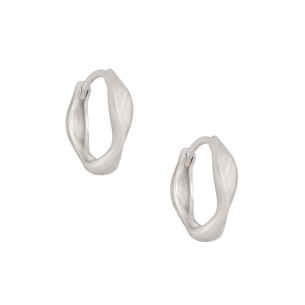 Ασημένια σκουλαρίκια huggies Κρίκοι Κύμα 14.00mm