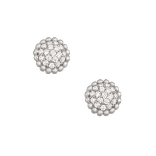 Ασημένια επιπλατινωμένα σκουλαρίκια Μπίλιες