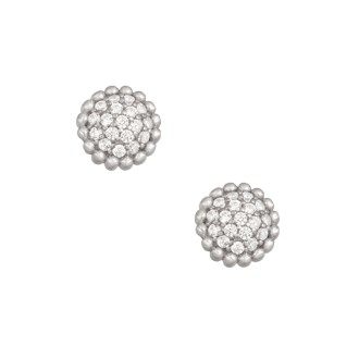 Ασημένια επιπλατινωμένα σκουλαρίκια Μπίλιες