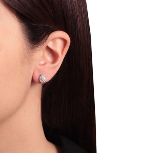 Ασημένια επιπλατινωμένα σκουλαρίκια Μπίλιες