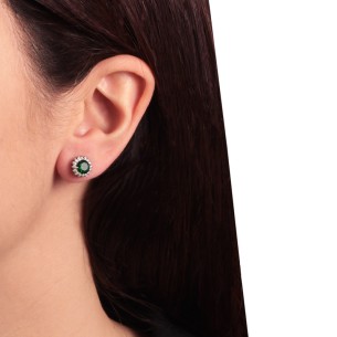 Ασημένια επιπλατινωμένα σκουλαρίκια Ροζέτες