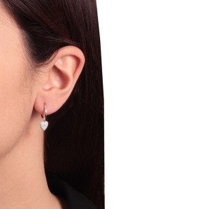 Ασημένια σκουλαρίκια huggies Κρίκοι Καρδιές 11.00mm