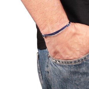 Βραχιόλι κορδόνια ασημένια Μπάρα Stops