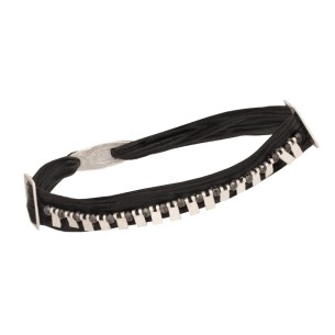 Βραχιόλι κορδόνι ασημένια Τετράγωνα Αιματίτες