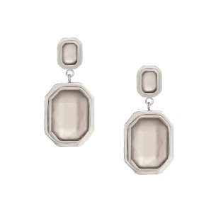 Ατσάλινα επάργυρα σκουλαρίκια Κρύσταλλα