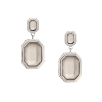 Ατσάλινα επάργυρα σκουλαρίκια Κρύσταλλα