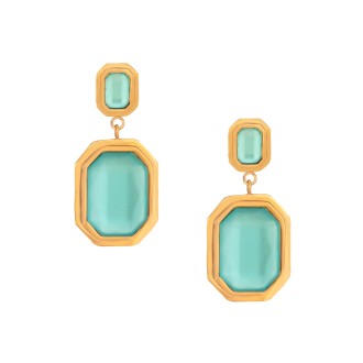 Ατσάλινα επίχρυσα σκουλαρίκια Κρύσταλλα