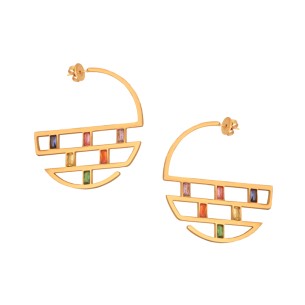 Ατσάλινα επίχρυσα σκουλαρίκια Κρίκοι 38.00 mm