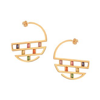 Ατσάλινα επίχρυσα σκουλαρίκια Κρίκοι 38.00 mm