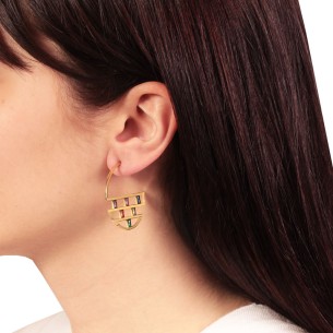 Ατσάλινα επίχρυσα σκουλαρίκια Κρίκοι 38.00 mm