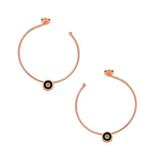 Ασημένια ρόζ επιχρυσωμένα σκουλαρίκια Κρίκοι Μάτι 35.00mm