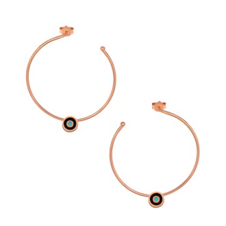 Ασημένια ρόζ επιχρυσωμένα σκουλαρίκια Κρίκοι Μάτι 35.00mm