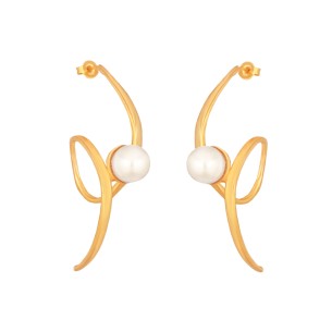 Ορειχάλκινα επίχρυσα σκουλαρίκια Κορδέλλες