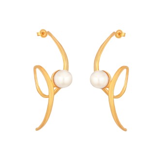 Ορειχάλκινα επίχρυσα σκουλαρίκια Κορδέλλες