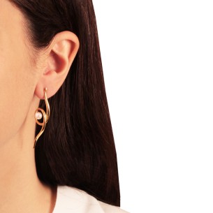 Ορειχάλκινα επίχρυσα σκουλαρίκια Κορδέλλες
