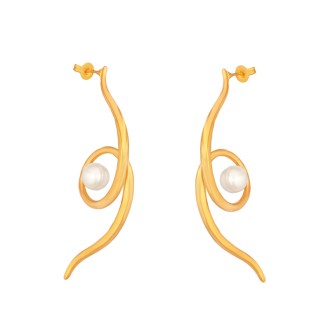 Ορειχάλκινα επίχρυσα σκουλαρίκια Κορδέλλες