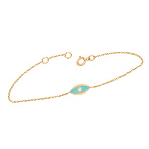 Γυναικείο χρυσό 18k Βραχιόλι Μάτι Διαμάντι