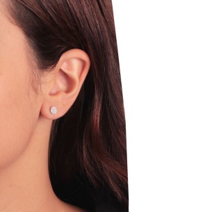 Γυναικεία λευκόχρυσα 18k σκουλαρίκια Κύκλοι Διαμάντια