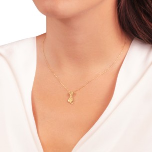 Ασημένιο επίχρυσο κολιέ Σκύλος