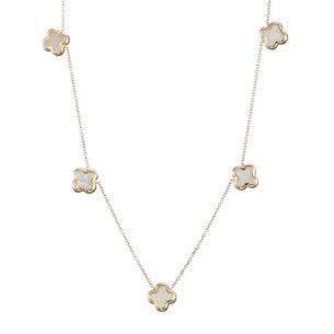 Χρυσό 9k κολιέ Τετράφυλλα Σταυροί Φίλντισι