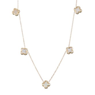 Χρυσό 9k κολιέ Τετράφυλλα Σταυροί Φίλντισι