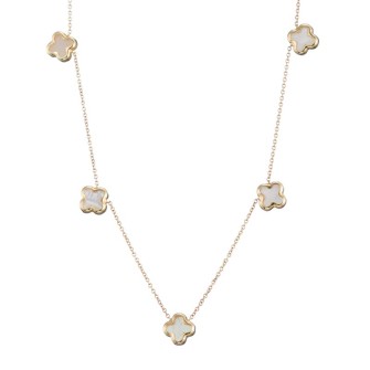 Χρυσό 9k κολιέ Τετράφυλλα Σταυροί Φίλντισι