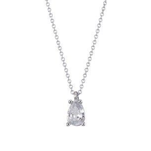 Λευκόχρυσο 14k κολιέ Μονόπετρο Σταγόνα