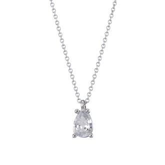 Λευκόχρυσο 14k κολιέ Μονόπετρο Σταγόνα