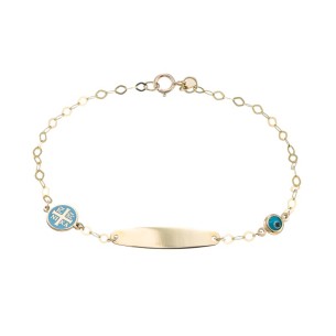 Χρυσό 9k βραχιόλι Ταυτότητα Κωνσταντινάτο