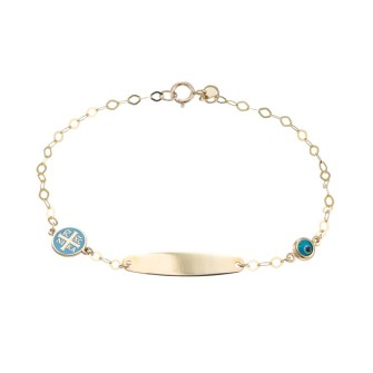 Χρυσό 9k βραχιόλι Ταυτότητα Κωνσταντινάτο