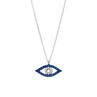 Λευκόχρυσο 14k κολιέ Μάτι Κύκλος