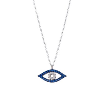 Λευκόχρυσο 14k κολιέ Μάτι Κύκλος