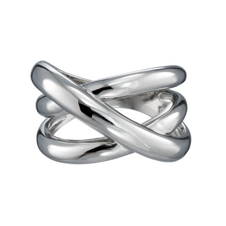 Aσημένιο επιπλατινωμένο δαχτυλίδι Γραμμές