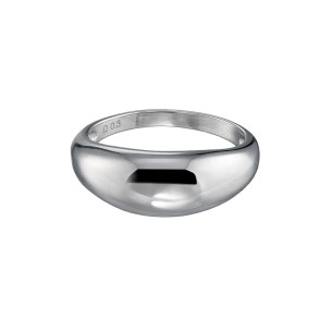 Ασημένιο επιπλατινωμένο δαχτυλίδι Καμπύλη