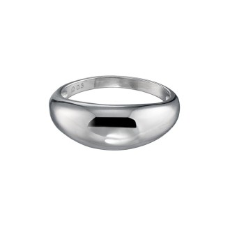 Ασημένιο επιπλατινωμένο δαχτυλίδι Καμπύλη