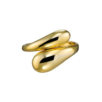 Ασημένιο επίχρυσο δαχτυλίδι Καμπύλες