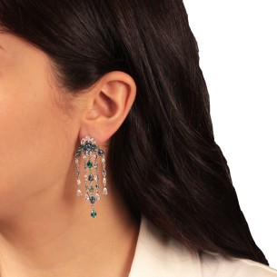 Ασημένια σκουλαρίκια Chandelier Blue