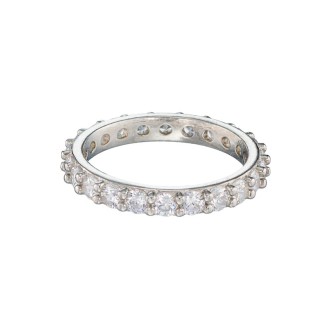 Ασημένιο επιπλατινωμένο δαχτυλίδι Ολόβερο