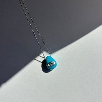 Ασημένιο κολιέ Πάσχα Αυγό Μάτι Maxi