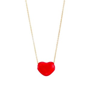 Ασημένιο επίχρυσο κολιέ Καρδιά Σμάλτο