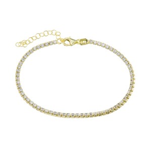 Ασημένιο επίχρυσο βραχιόλι Tennis Ριβιέρα