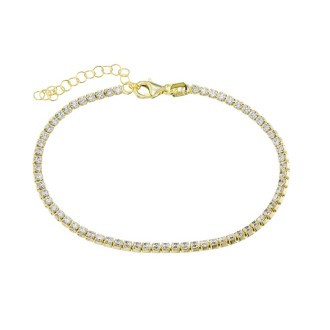 Ασημένιο επίχρυσο βραχιόλι Tennis Ριβιέρα