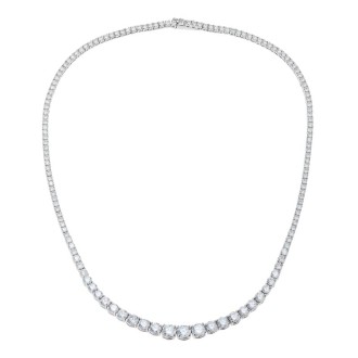 Ασημένιο επιπλατινωμένο κολιέ Tennis Ριβιέρα